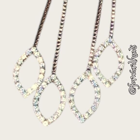 Bundle Sale 3 for $15 | Rose Gold Double Strand Dangle Earrings with Rhinestones - Picture 4 of 8